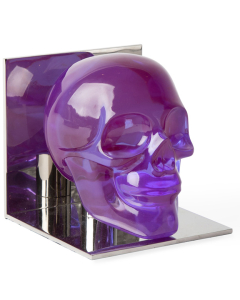 Jonathan Adler Acrylic Skull Bookend Set - Purple