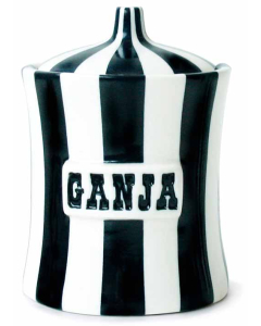 Jonathan Adler Vice Canister - Ganja - Black & White