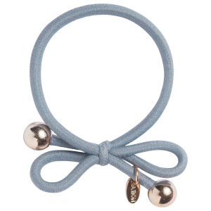 IA BON Hair Tie with Gold Bead - Dusty Blue