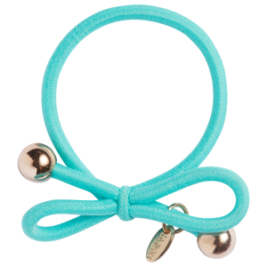 IA BON Hair Tie with Gold Bead - Ligth Turguoise