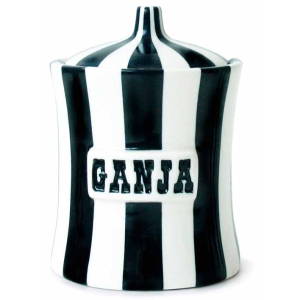 Jonathan Adler Vice Canister - Ganja - Black & White