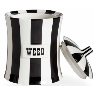 Jonathan Adler Vice Canister - Weed - Black and White