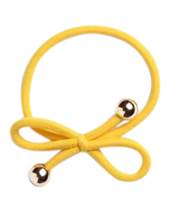 IA BON Hair Tie with Gold Bead - Yellow