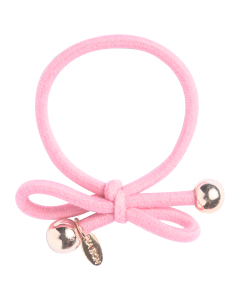 IA BON Hair Tie with Gold Bead - Light Pink