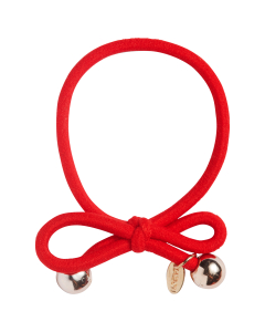 IA BON Hair Tie with Gold Bead - Red