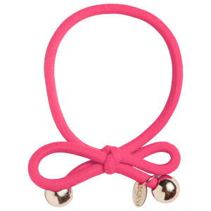 IA BON Hair Tie with Gold Bead - Hot Pink