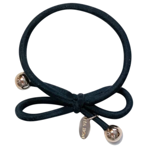 IA BON Hair Tie with Gold Bead - Ink Blue