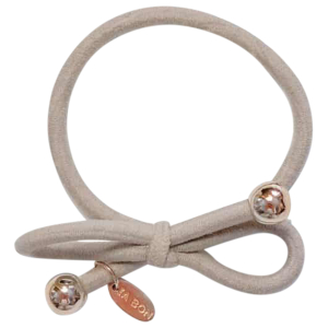 IA BON Hair Tie with Gold Bead - Taupe