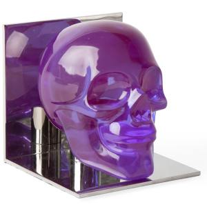 Jonathan Adler Acrylic Skull Bookend Set - Purple