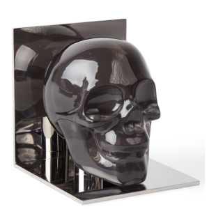 Jonathan Adler Acrylic Skull Bookend Set - Smoke 